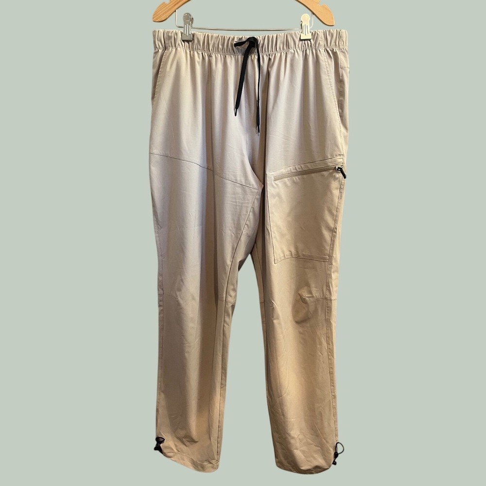 Baleaf Hiking Pants Mens XL Beige Lightweight Stretch Cargo Utility Outdoor